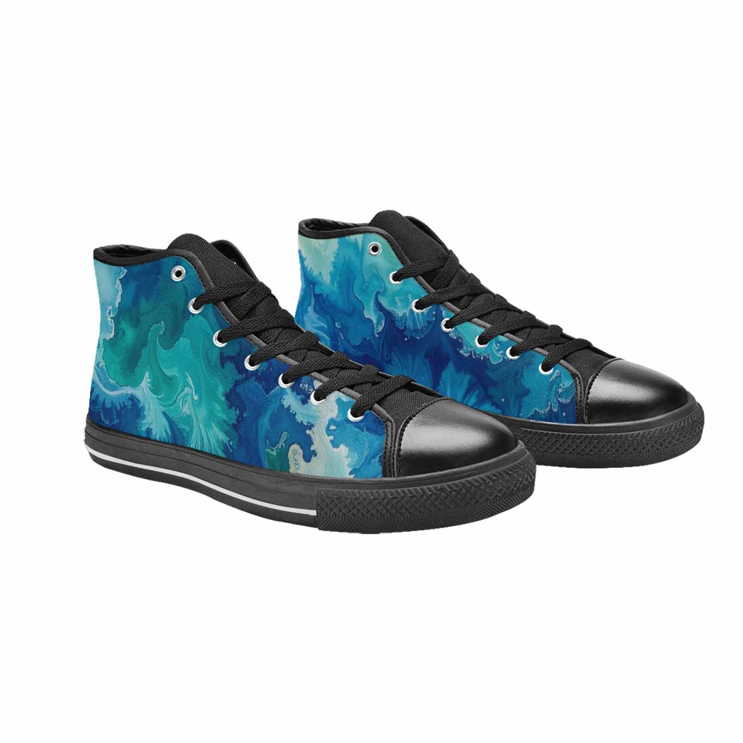 MEN'S Tie Dye - High Top Canvas Vibrant Chaos Custom Sneakers