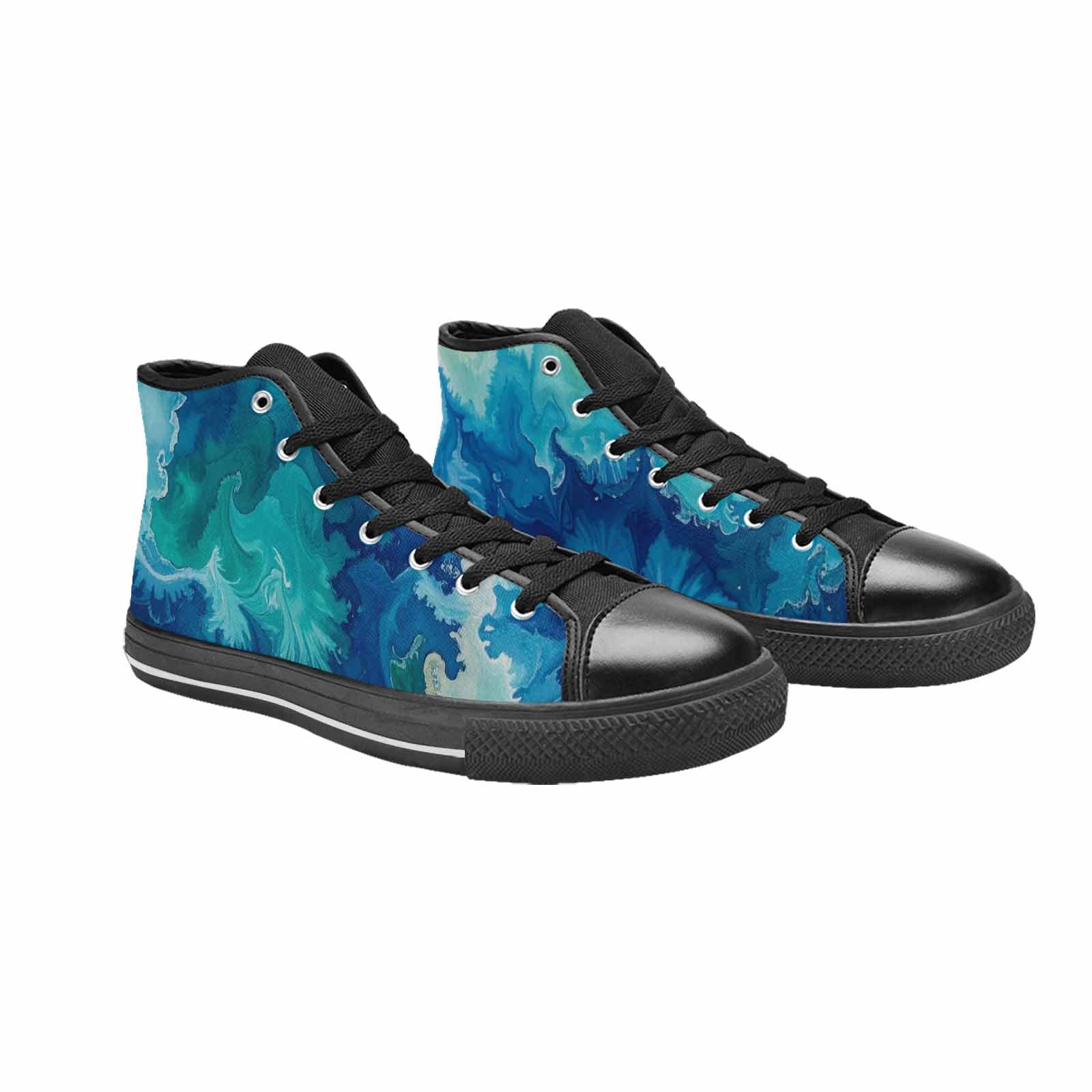 MEN'S Tie Dye - High Top Canvas Vibrant Chaos Custom Sneakers