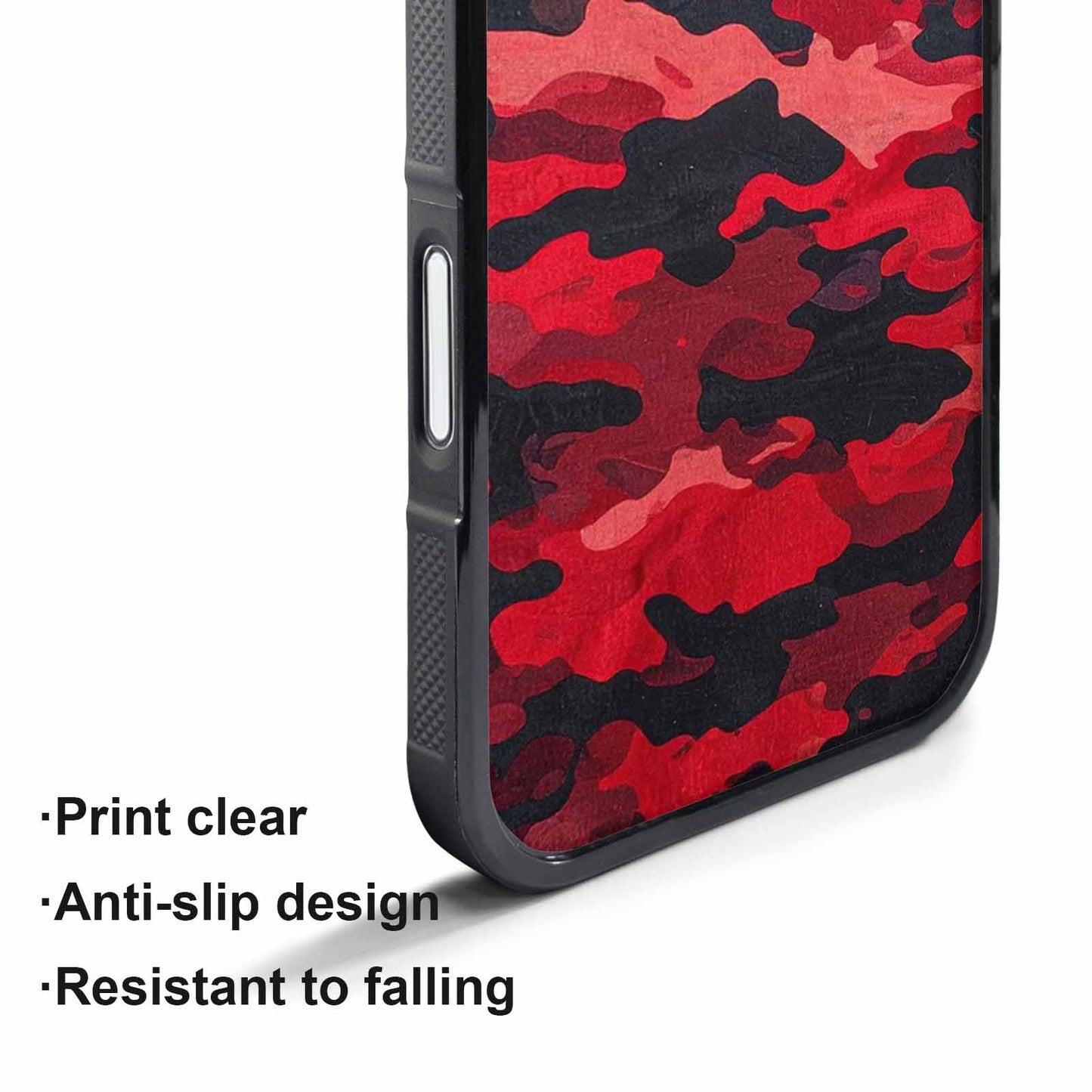 iPhone 17 Pro Case — Tactical Camo Red Black Custom Camo, Custom Designed Case Cover