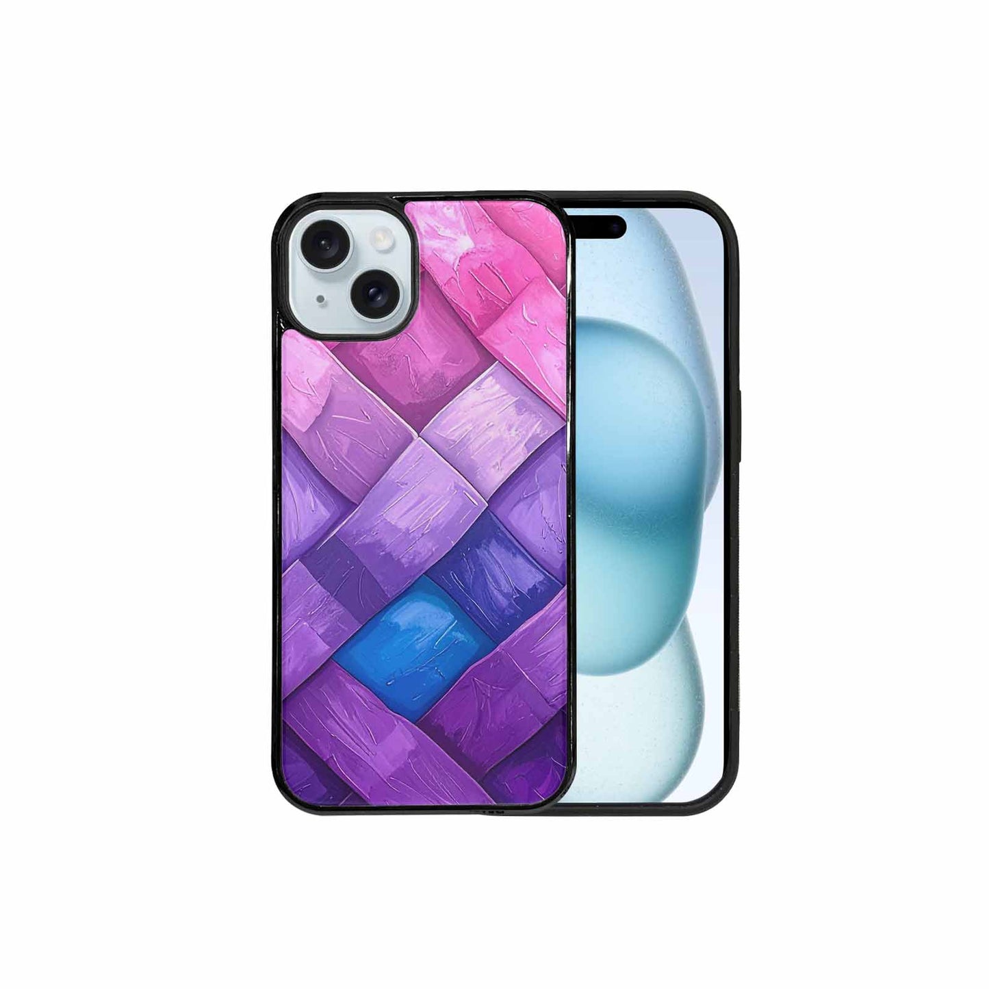 iPhone 15 Plus Case — Bisexual Flag Color Theme Small Rainbow, Unique Phone Case Design