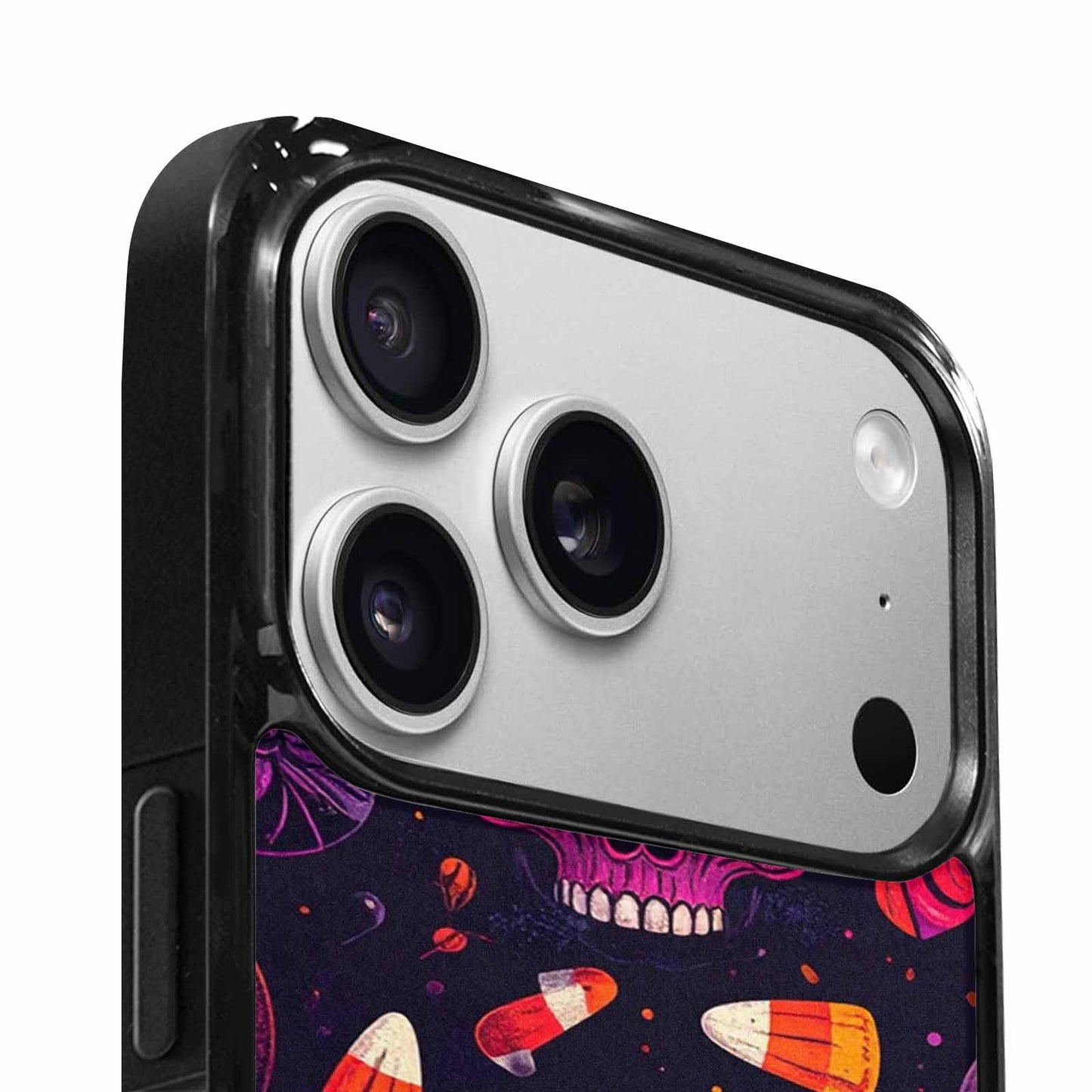 iPhone 17 Pro Max Case — Halloween Art Print Edge Gothic Skulls, Custom Art Phone Cover