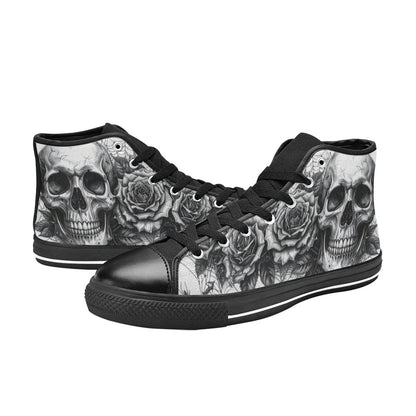Gothic Crown Skull Men's Dark Art High Top Canvas Shoes | Freaky Shoes®