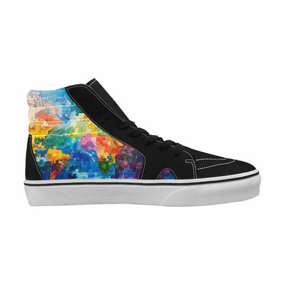 MEN'S Autism Puzzle Pieces High Top Canvas Vibrant Chaos Sneakers