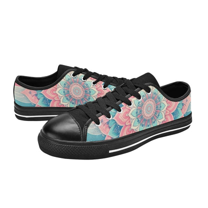 KIDS' Pastel Wave Mandala Low Top Canvas Dreamcore Sneakers