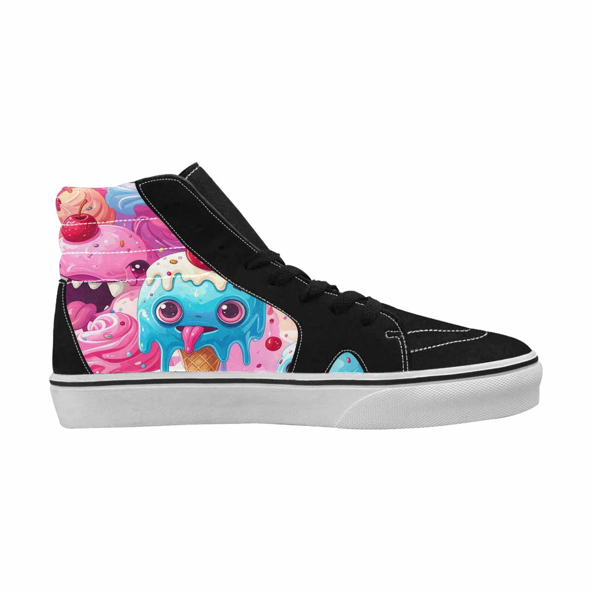 MEN'S Melting Icecream Monster Cherry High Top Canvas Aesthetic Custom Shoes