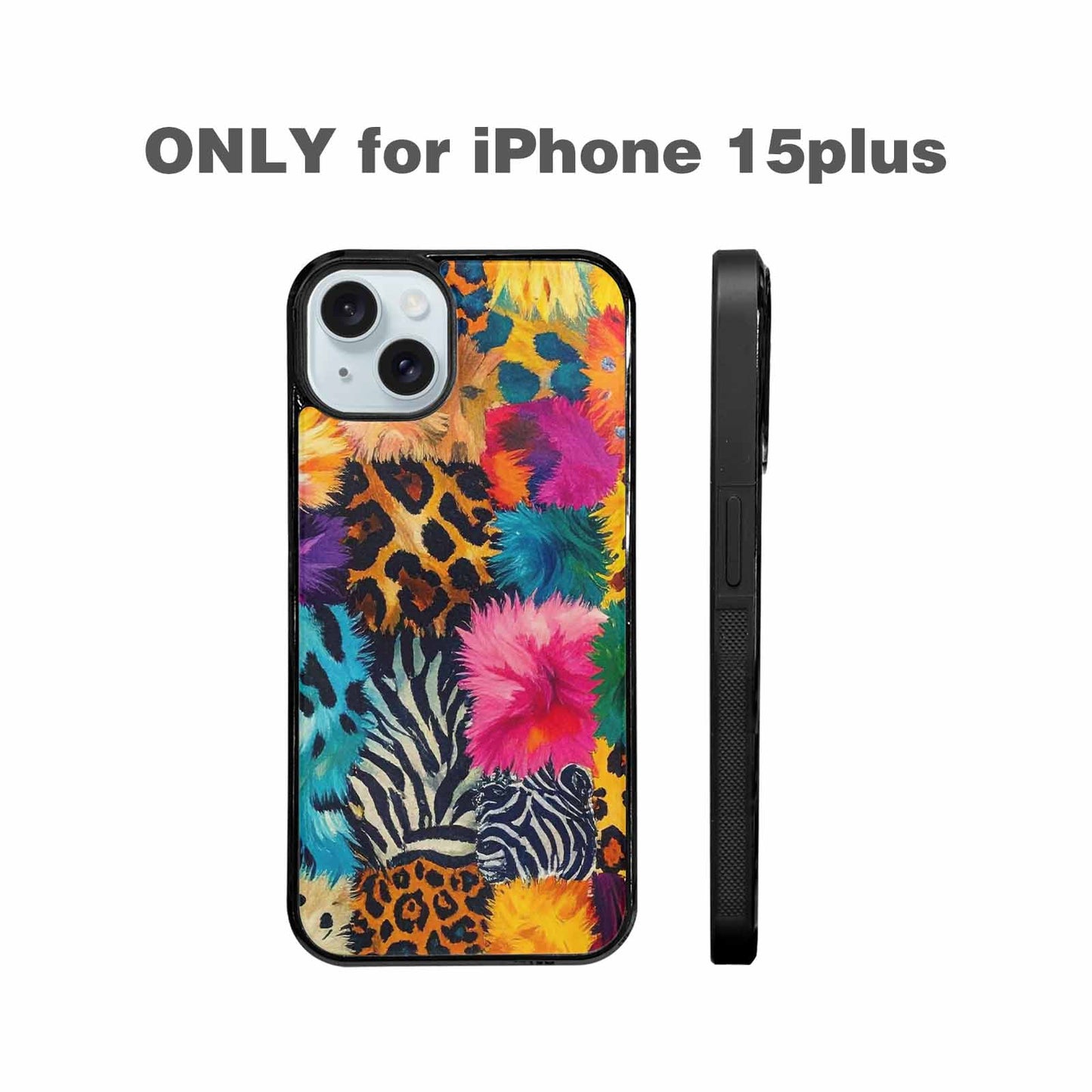 iPhone 15 Plus Case — Full Color Vibrant Animal Print Animal, Custom Print Case Cover