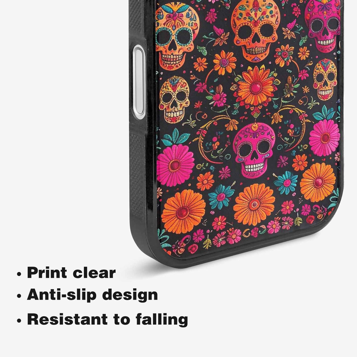 iPhone 16 Case — Colorful Dia De Los Muertos Sugar, Custom Printed Phone Case