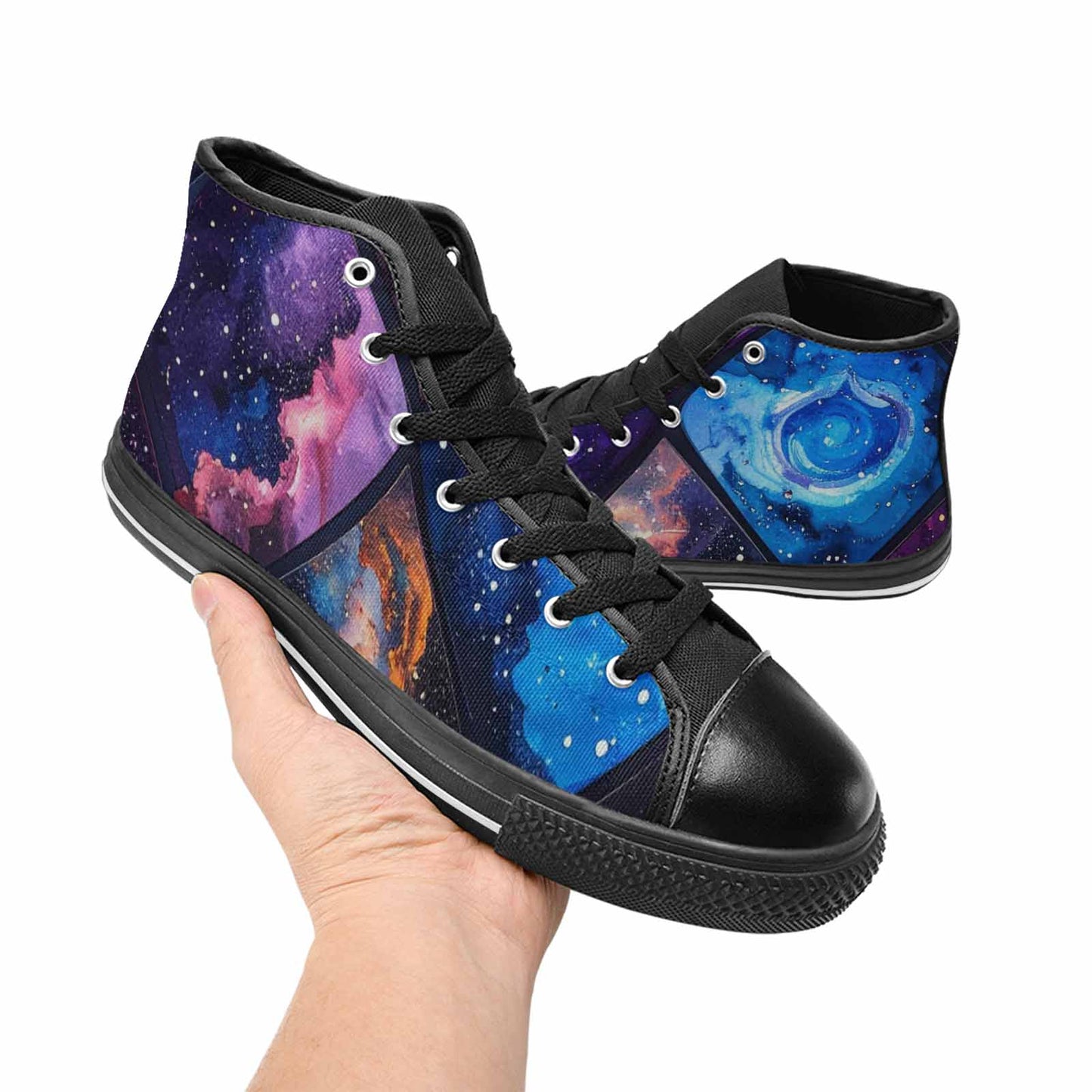WOMEN'S Galaxy Stars Nebula High Top Canvas Vivid Custom Shoes