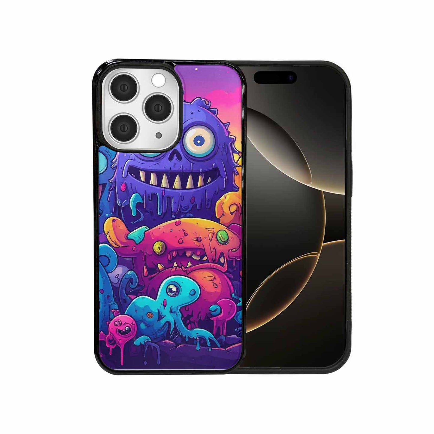 iPhone 15 Pro Max Case — Overlapping Endlessly No Empty Space Monsters, Personalized Phone Case