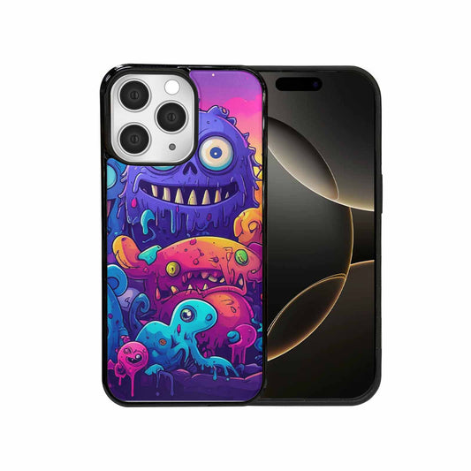 iPhone 15 Pro Max Case — Overlapping Endlessly No Empty Space Monsters, Personalized Phone Case