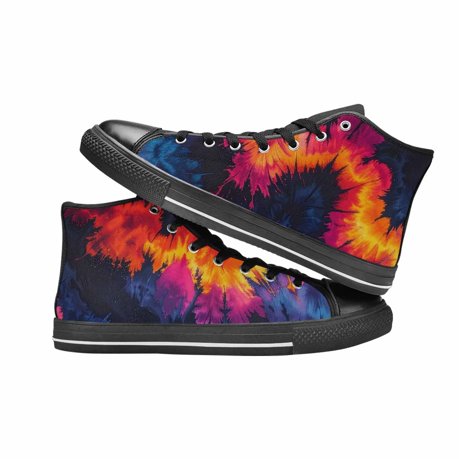 MEN'S Tie Dye Dark High Top Canvas Dreamcore Sneakers