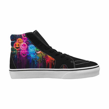 MEN'S Smiley Faces  Glow High Top Canvas Vivid Sneakers