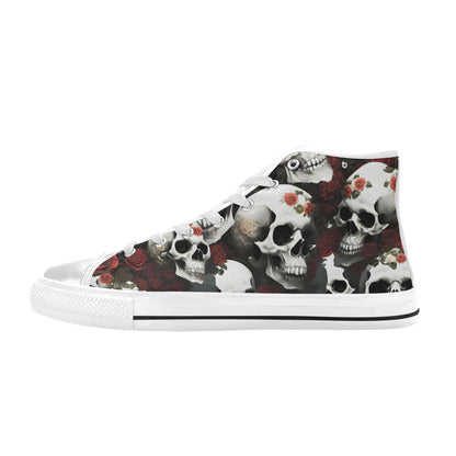 WOMEN'S Rose Skulls Dark 3 High Top Canvas Surreal Sneakers