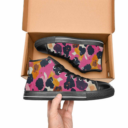 MEN'S Cow Animal Print High Top Canvas Vivid Custom Sneakers
