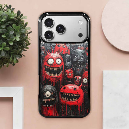 iPhone 17 Pro Max Case — Black &amp; Red Ink Cartoon Cute, Custom Phone Case