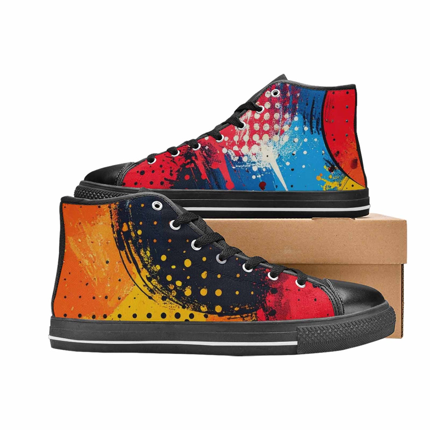 MEN'S Comic Book Halftone High Top Canvas Surreal Sneakers