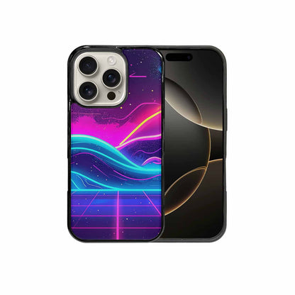 iPhone 16 Pro Case — 1980s Neon Cartoon Art Pattern, Custom Print Case Cover