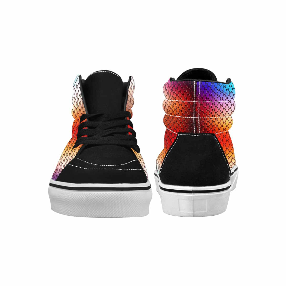 WOMEN'S Dark Snake Print High Top Canvas Vivid Custom Sneakers