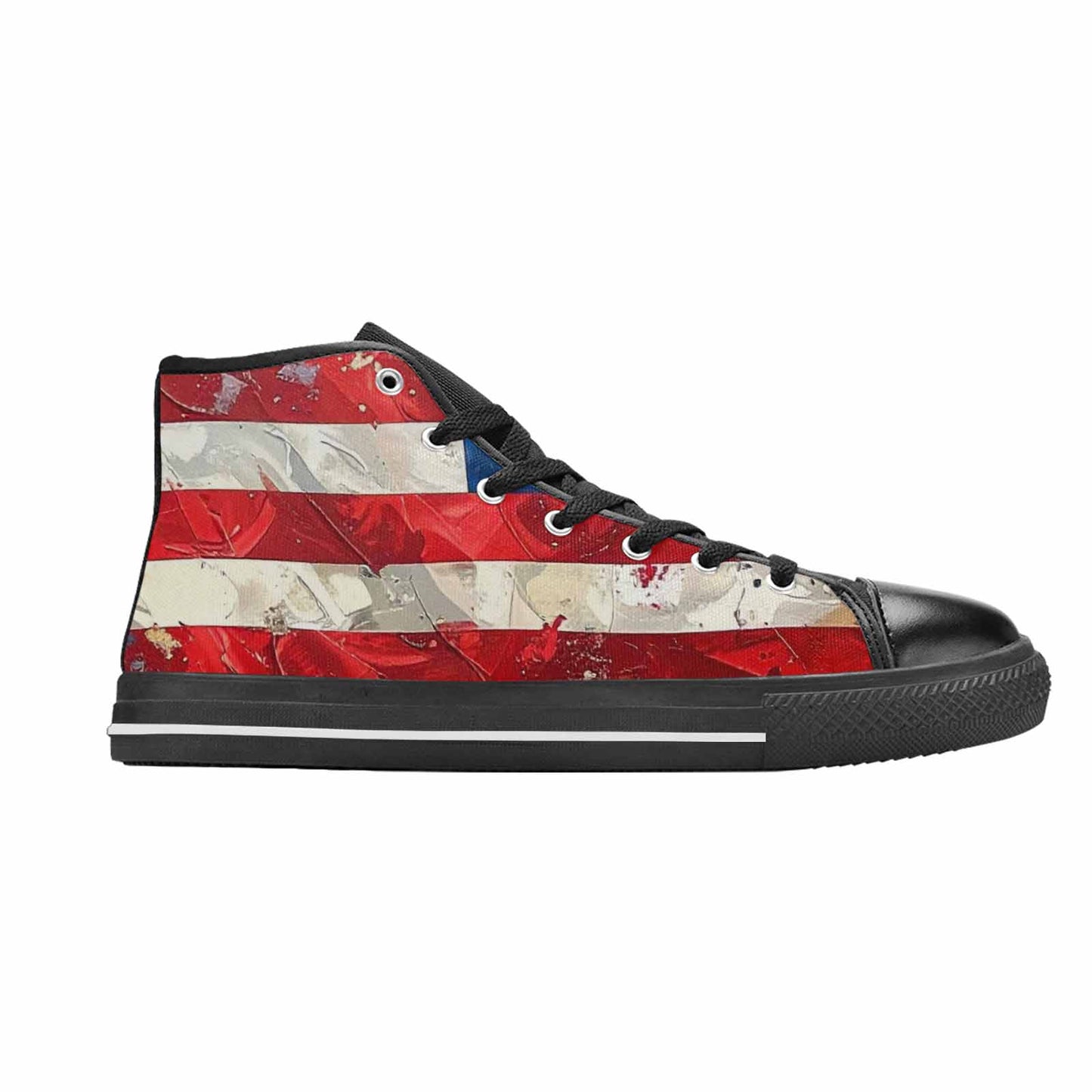 MEN'S American Flag Stars High Top Canvas Neon Fantasy Shoes