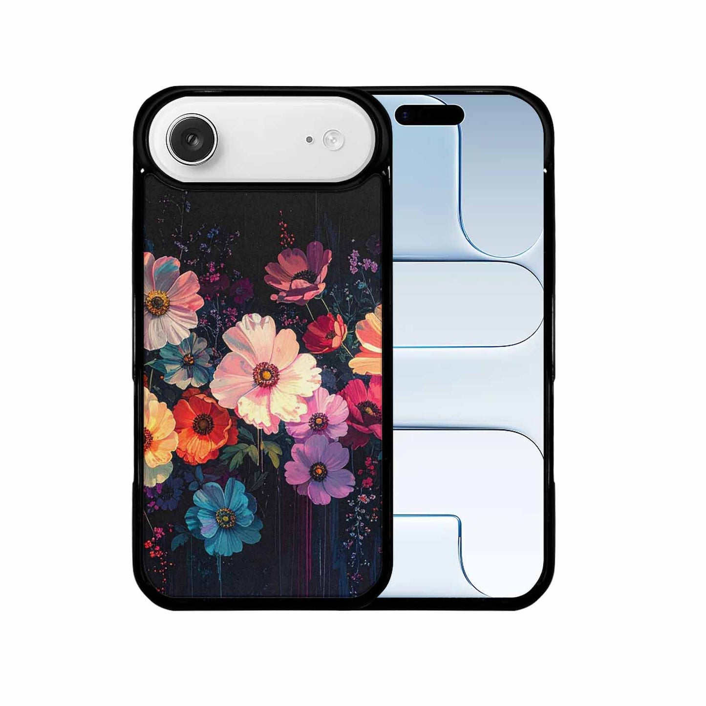 iPhone 17 Air Case — Shadowy Glitch Floral Pattern Hundreds Floral, Custom Printed Phone Case
