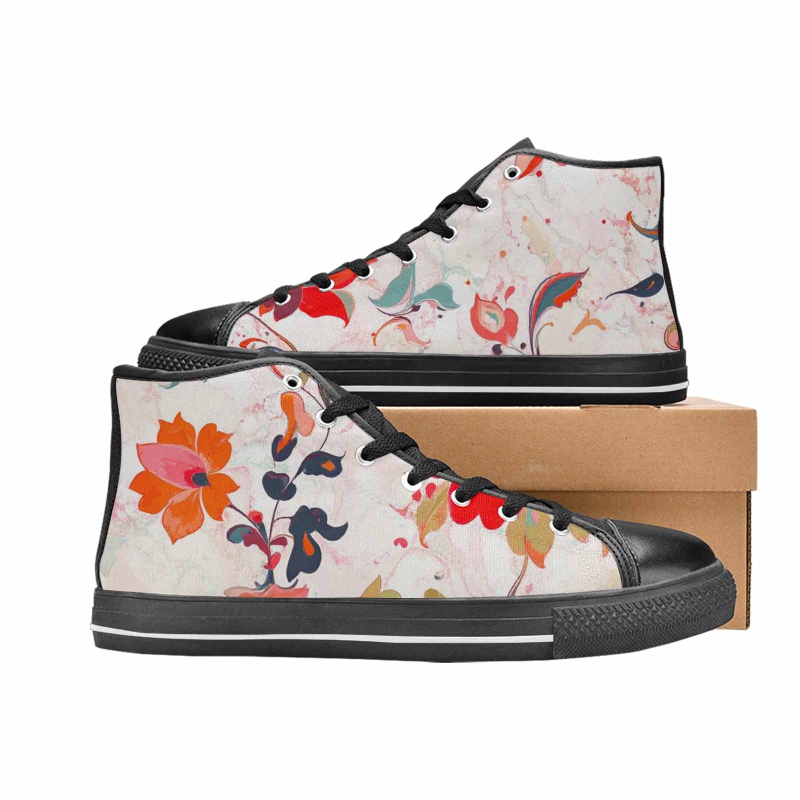 MEN'S Marble Floral High Top Canvas Surreal Shoes