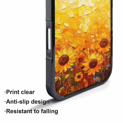 iPhone 17 Pro Max Case — Impressionist Sunflower Brushstroke Pattern Floral, Original Design Phone Case
