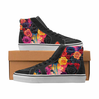 WOMEN'S Gothic Roses High Top Canvas Original Design Aesthetic Sneakers