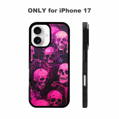 iPhone 17 Case — Skeletons Neon Pink Glowskelet Original Art, Original Design Phone Case