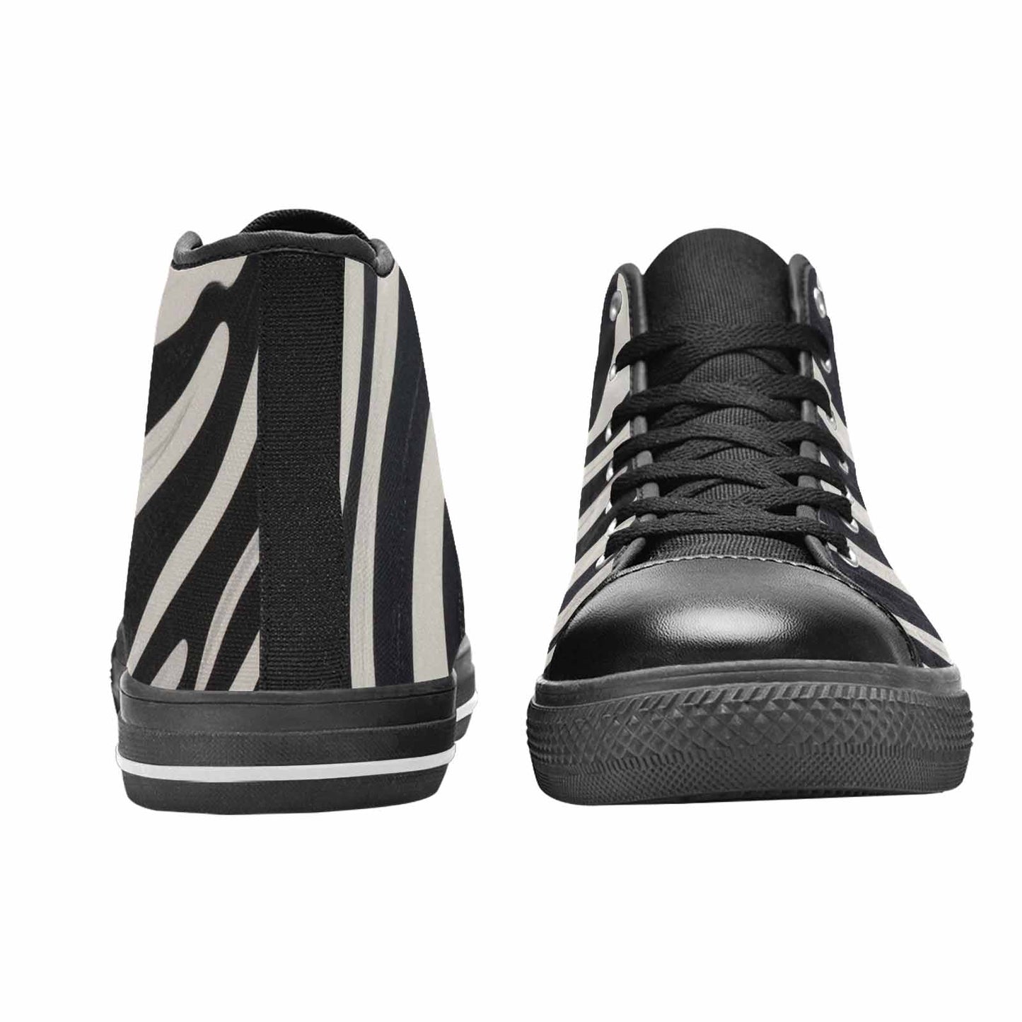 MEN'S Modern Zebra Stripe High Top Canvas Vibrant Chaos Sneakers