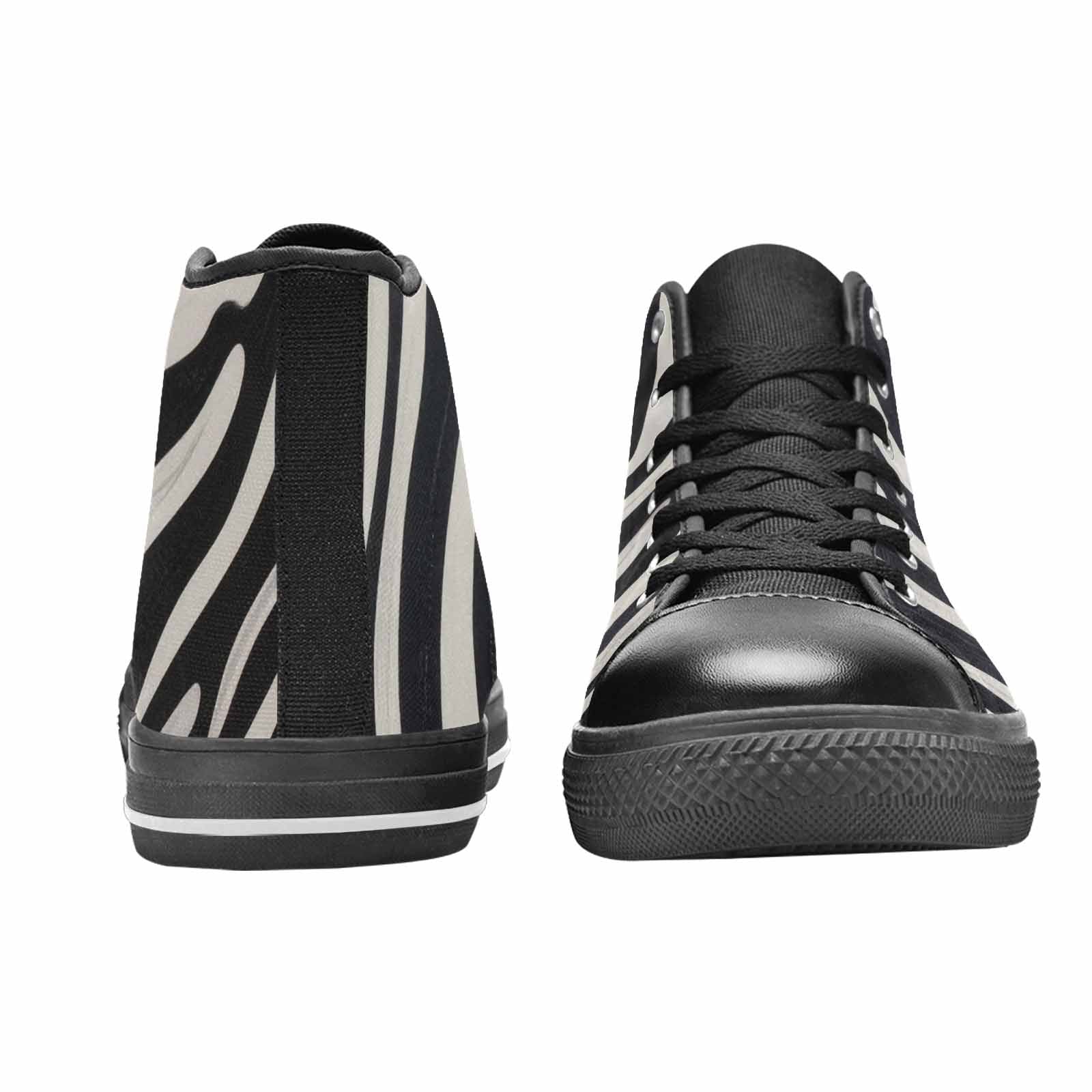 MEN'S Modern Zebra Stripe High Top Canvas Vibrant Chaos Sneakers