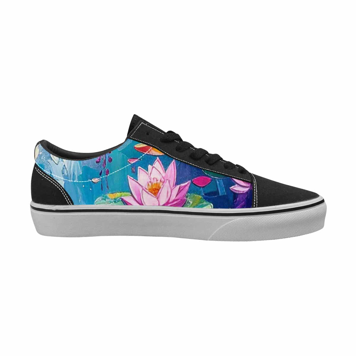 WOMEN'S Full Color Vibrant Monet Lace-Up Canvas Neon Fantasy Custom Shoes