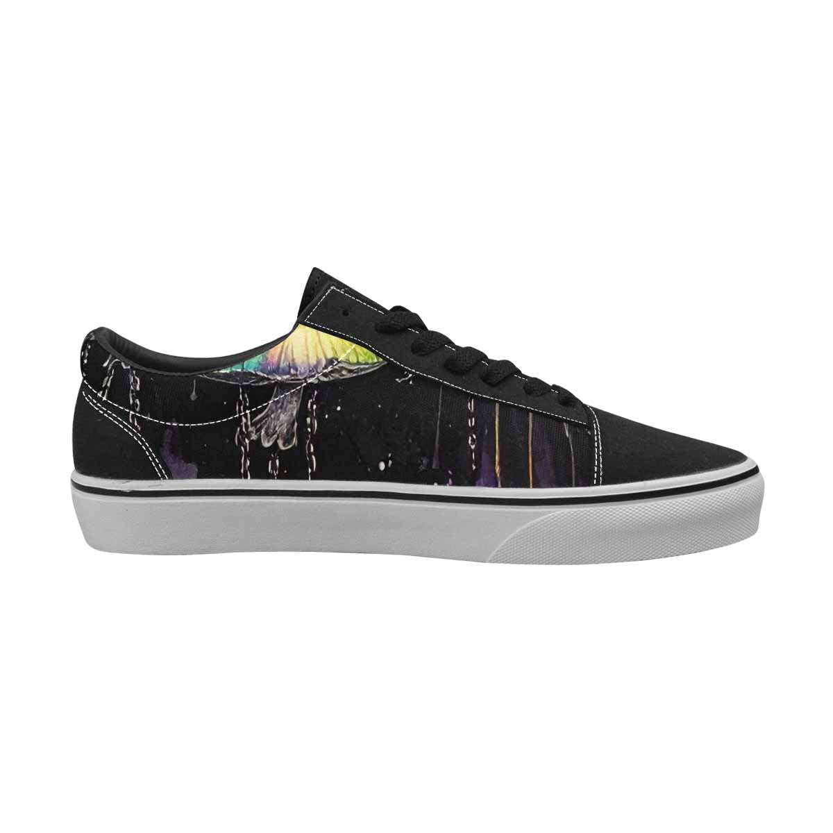 WOMEN'S Rainbow Drip Mushrooms Lace-Up Canvas Cottagecore Sneakers