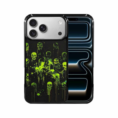 iPhone 17 Pro Max Case — Skeletons Neon Green Original Art, Original Design Phone Case