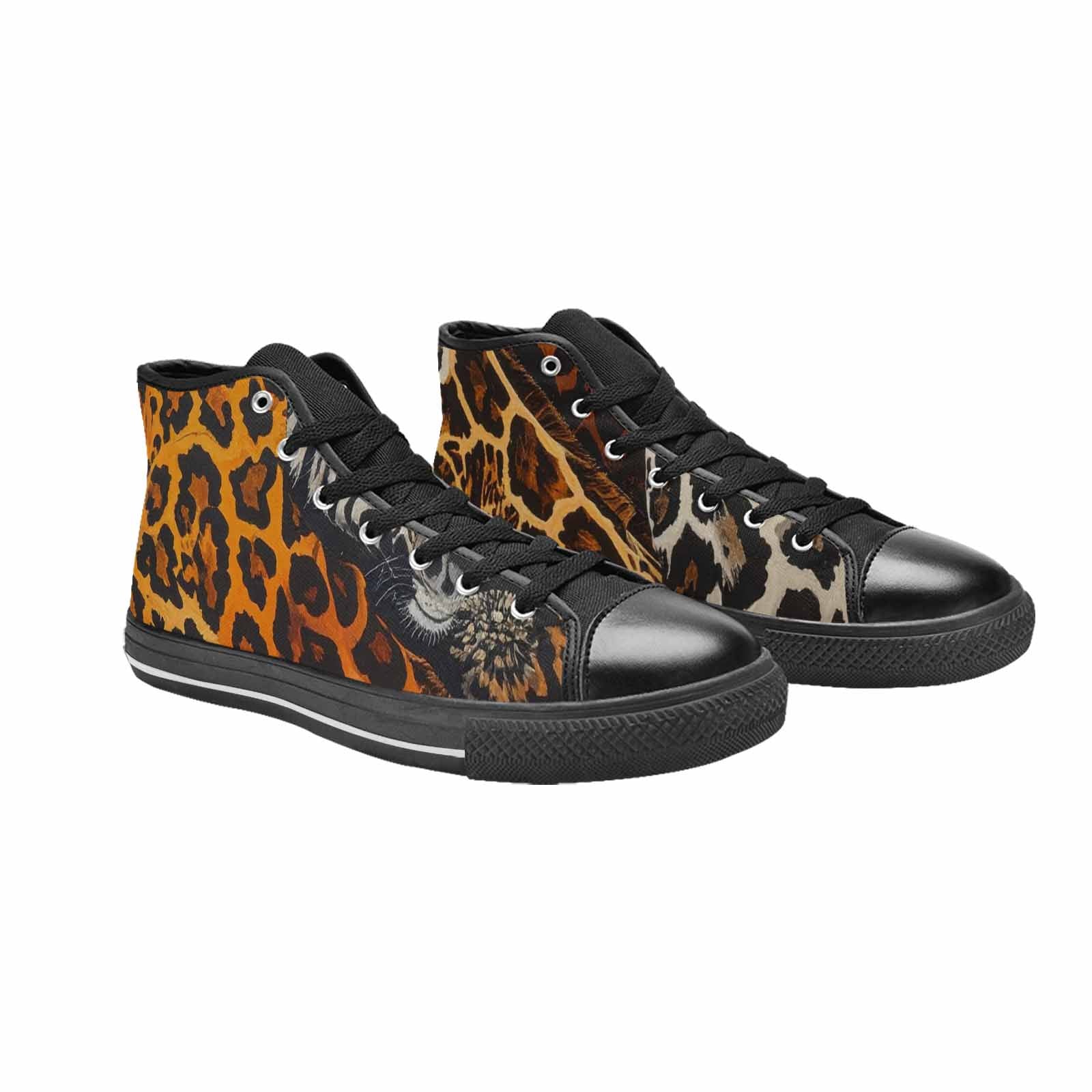 WOMEN'S Animal Print High Top Canvas Neon Fantasy Shoes