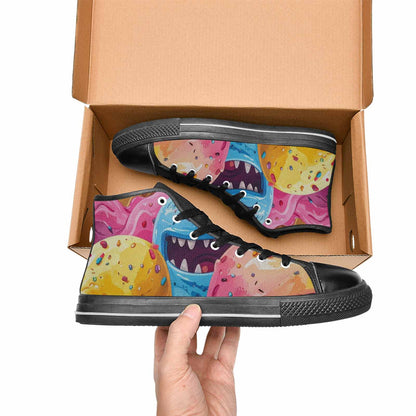 WOMEN'S Melting Icecream Monster Cherry High Top Canvas Aesthetic Shoes