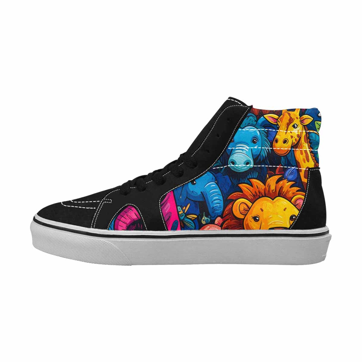 MEN'S Cartoon Animal Characters High Top Canvas Neon Fantasy Custom Sneakers
