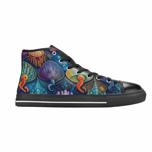 MEN'S Fish Scale Coral High Top Canvas Aesthetic Sneakers