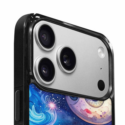 iPhone 17 Pro Max Case — Cartoon Eyeballs Galaxy Space, Custom Art Phone Cover