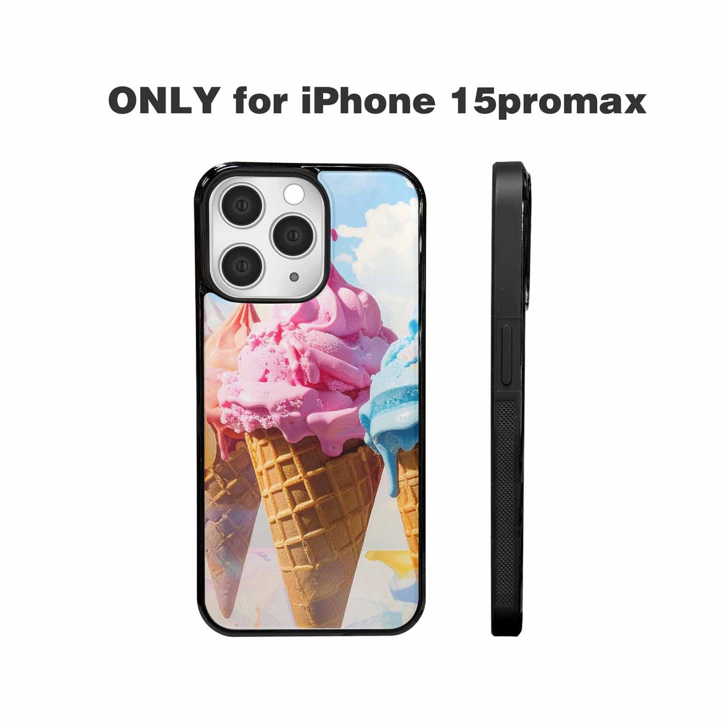 iPhone 15 Pro Max Case — Collage Of Overlapping Waffle Cone Icecream, Unique Phone Case Design