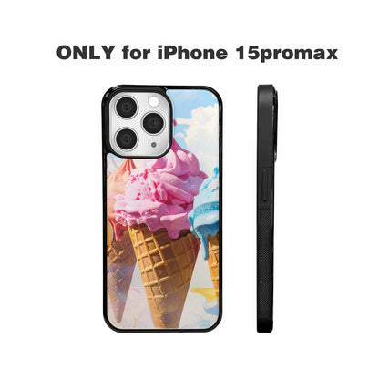iPhone 15 Pro Max Case — Collage Of Overlapping Waffle Cone Icecream, Unique Phone Case Design
