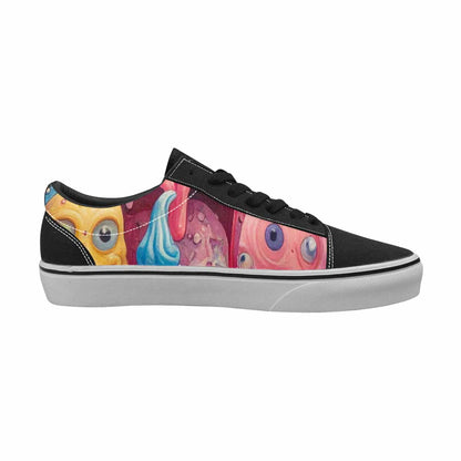 WOMEN'S Melting Ice Cream Monster Lace-Up Canvas Surreal Custom Shoes