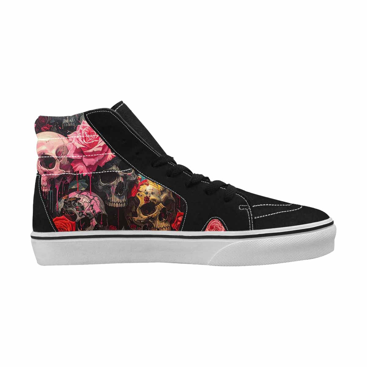 MEN'S Skulls Roses Melting Skulls High Top Canvas Dark Academia Custom Sneakers