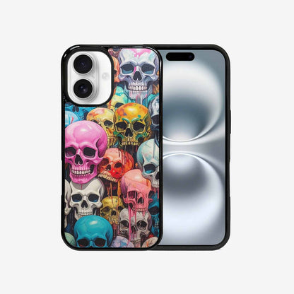 iPhone 16 Case — Skulls Marbleskulls Pattern, Custom Printed Phone Case