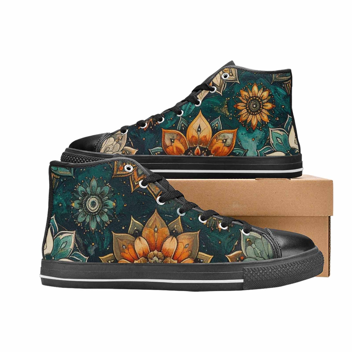 WOMEN'S Mandala High Top Canvas Surreal Sneakers