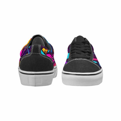 WOMEN'S 80s Retro Motif 80s Lace-Up Canvas Kaleidoscope Sneakers