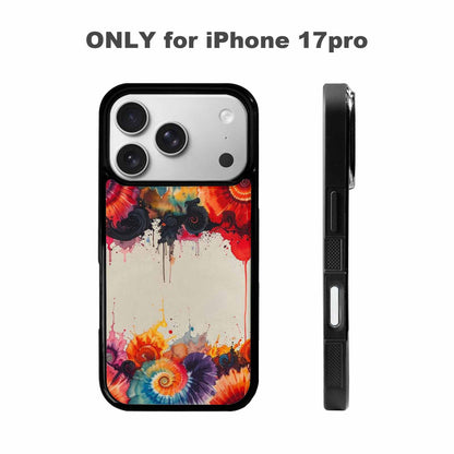 iPhone 17 Pro Case — Tie Dye Swirls Black Red Tie, Custom Print Case Cover