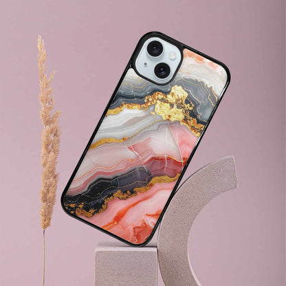 iPhone 15 Plus Case — Marble Vein Marble Veins Pattern Hundreds, Personalized Phone Case