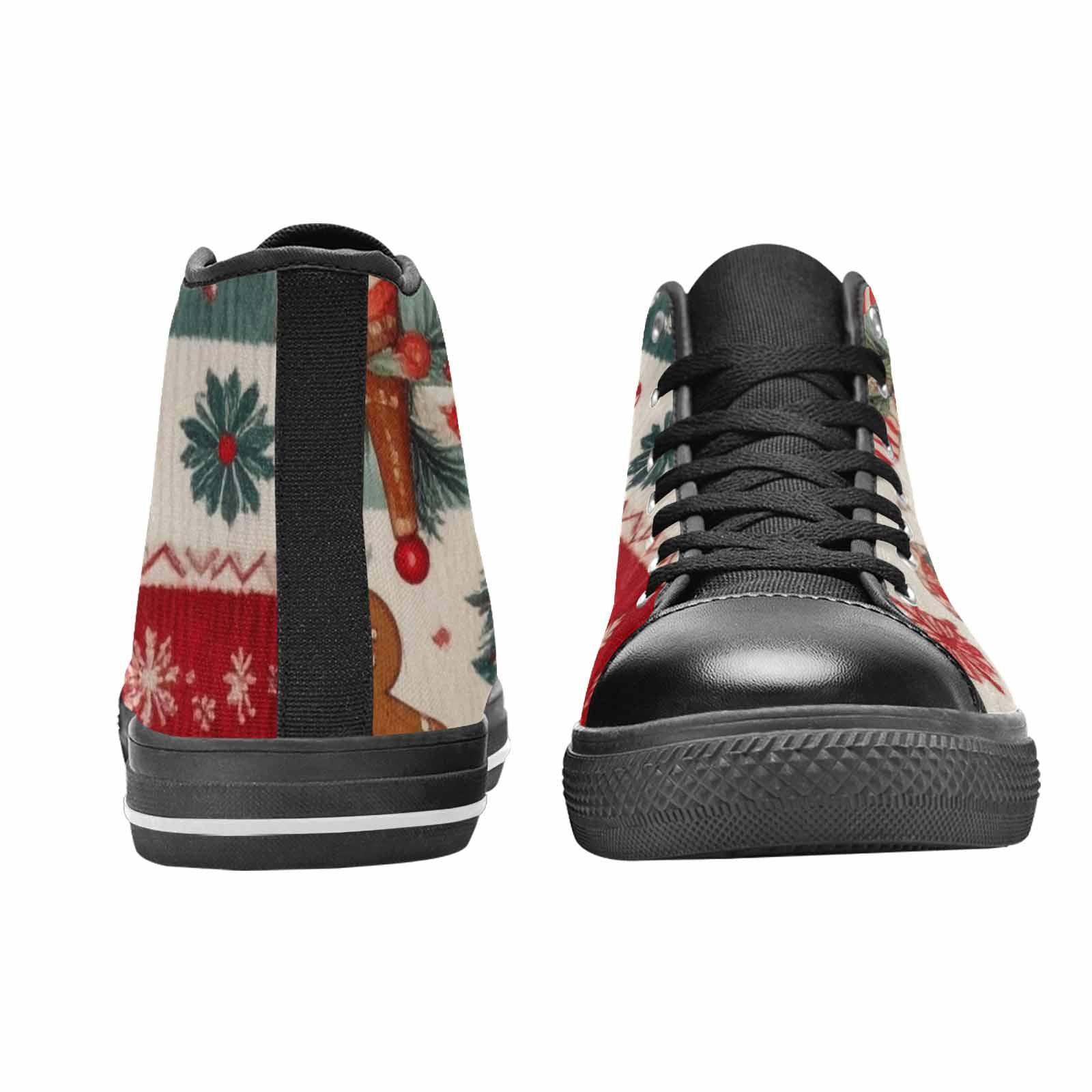 MEN'S Christmas Holly Snowflake High Top Canvas Aesthetic Custom Shoes