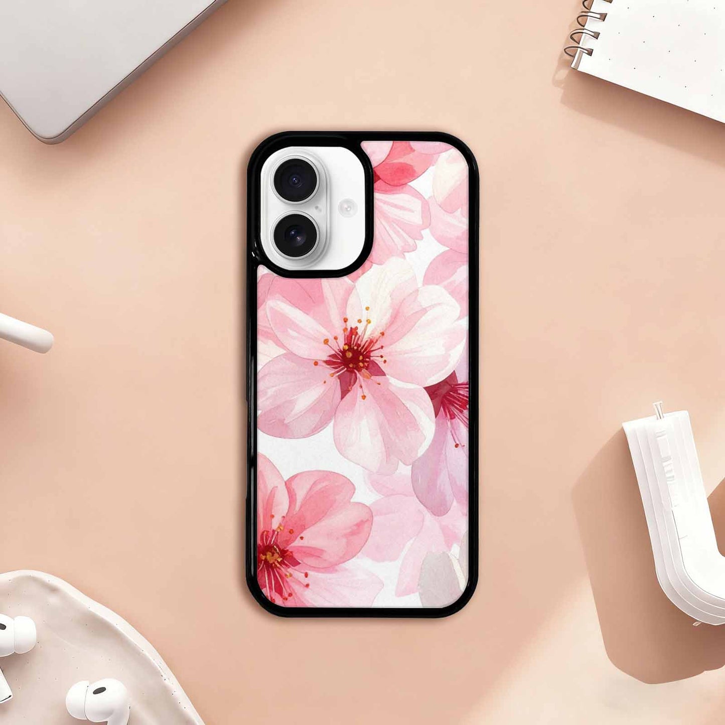 iPhone 17 Case — Japanese Cherry Blossom Pattern, Floral, Custom Printed Phone Case
