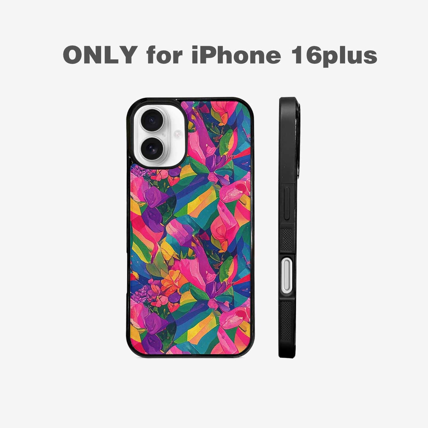 iPhone 16 Plus Case — Polysexual Flag Color Theme Small Rainbow, Custom Art Phone Cover